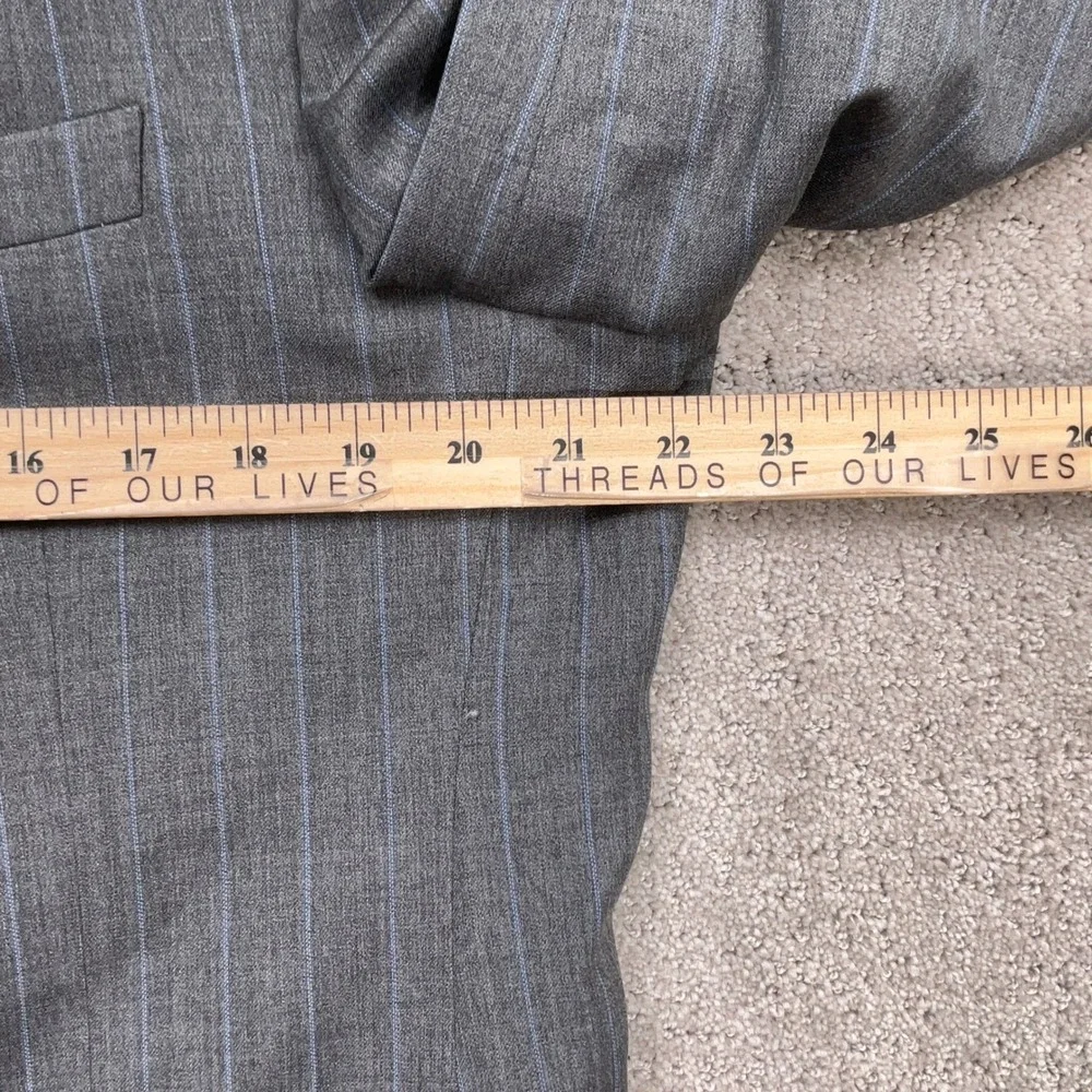 Brooks‎ Brothers 1818 Madison Blazer Men 42R Gray Blue Pinstripe Wool Italian